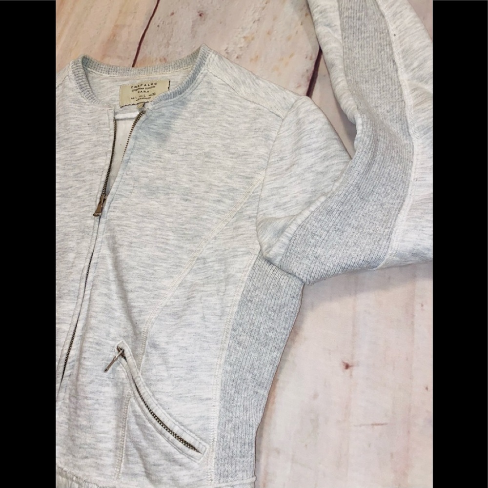 ZARA Ruffle Jacket Trafaluc Outerwear Sz L - Picture 7 of 9